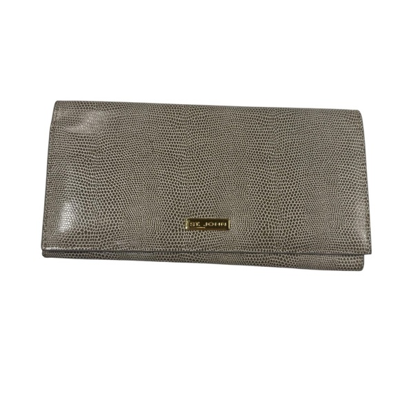 St.John Embossed Leather snakeskin embossed Organizer Clutch wallet - Picture 1 of 6